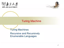Turing Machines Recursive and Recursively Enumerable Languages