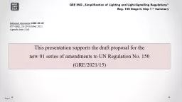 Page  1 This presentation supports the draft proposal for the