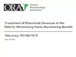 Treatment of Rheumatic Diseases in the Elderly: Minimizing Harm, Maximizing Benefit
