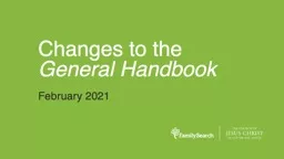 Changes to the  General Handbook