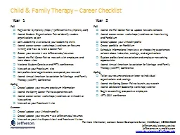 Child & Family Therapy – Career Checklist