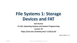 File Systems 1: Storage Devices and FAT