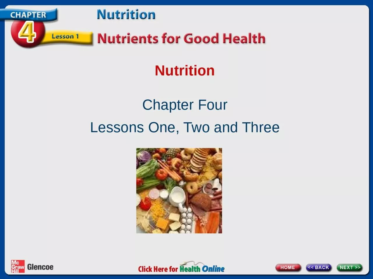 Nutrition Chapter Four Lessons One, Two and Three