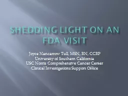 SHEDDING LIGHT ON AN FDA VISIT