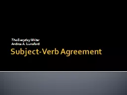 Subject-Verb Agreement The Everyday Writer