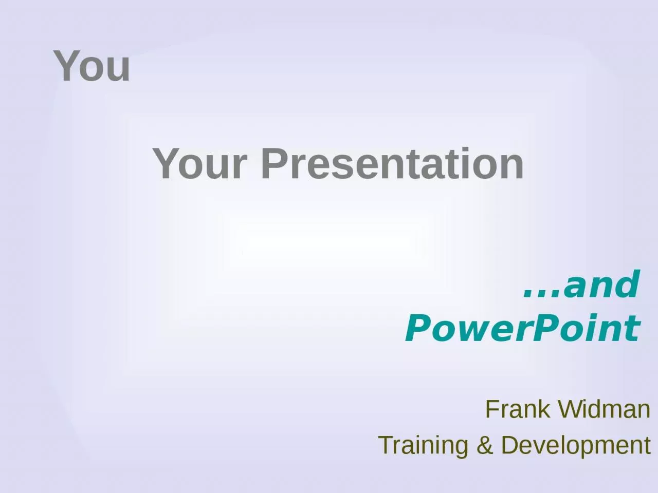Frank Widman Training & Development