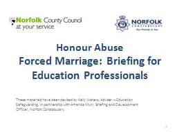 Honour  Abuse Forced Marriage: Briefing