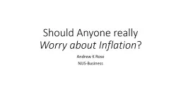 Should Anyone really Worry about Inflation