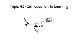 Topic 4.1- Introduction to Learning