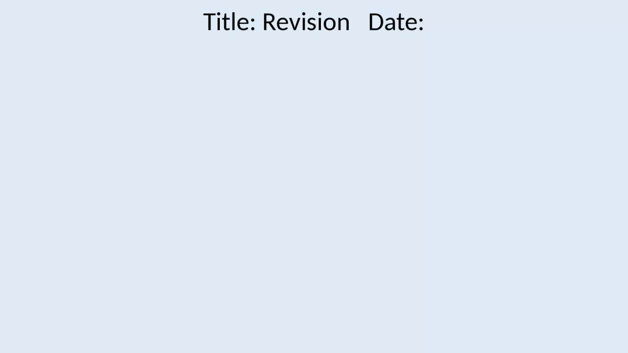 Title:  Revision   Date: