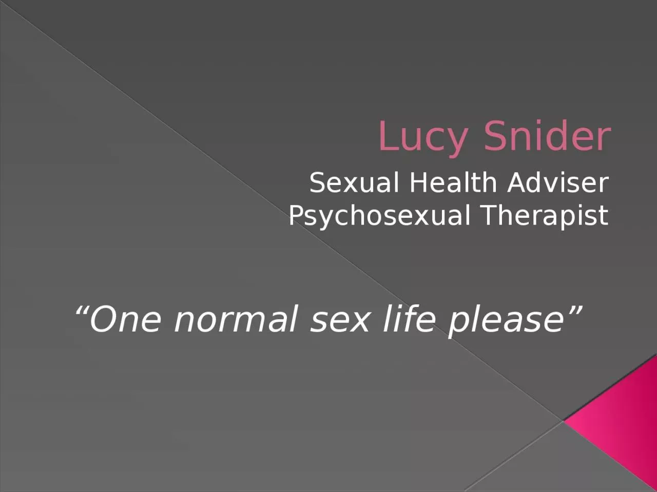 Lucy Snider Sexual Health Adviser
