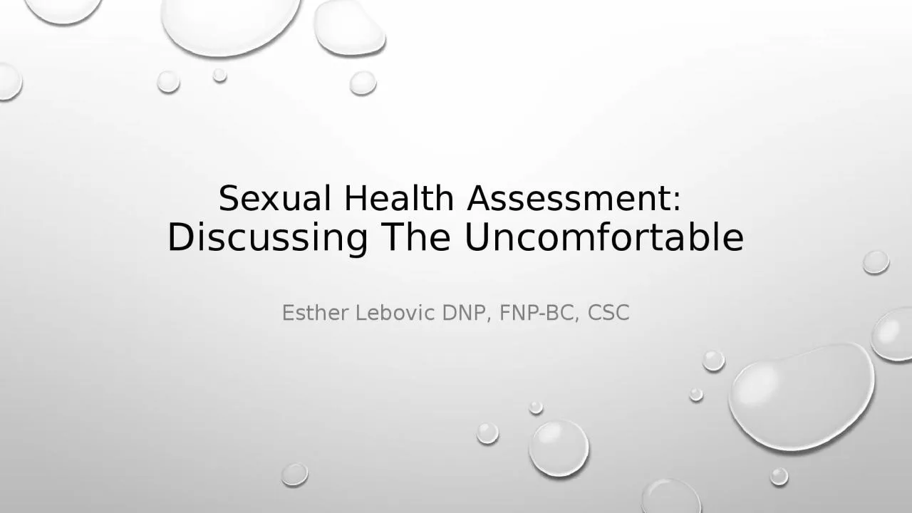 Sexual Health Assessment: