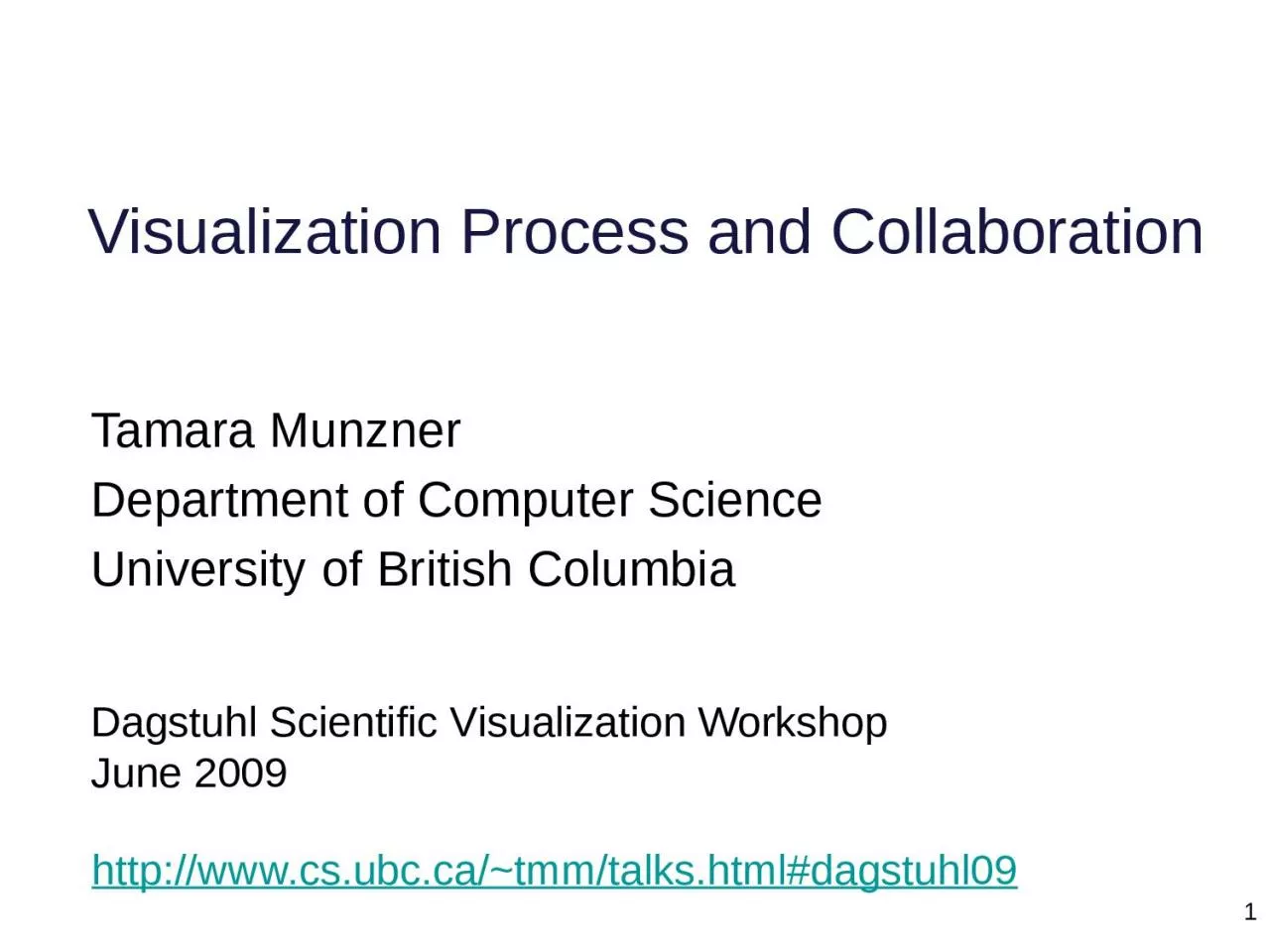 1 Visualization Process and Collaboration