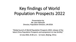 Key findings of World Population Prospects 2022