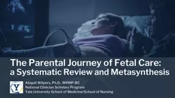 The Parental Journey of Fetal Care: a Systematic Review and Metasynthesis