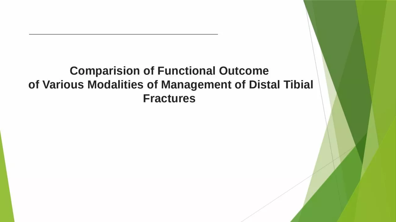Comparision  of Functional Outcome