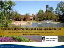 Telecounseling  Professional Development Series