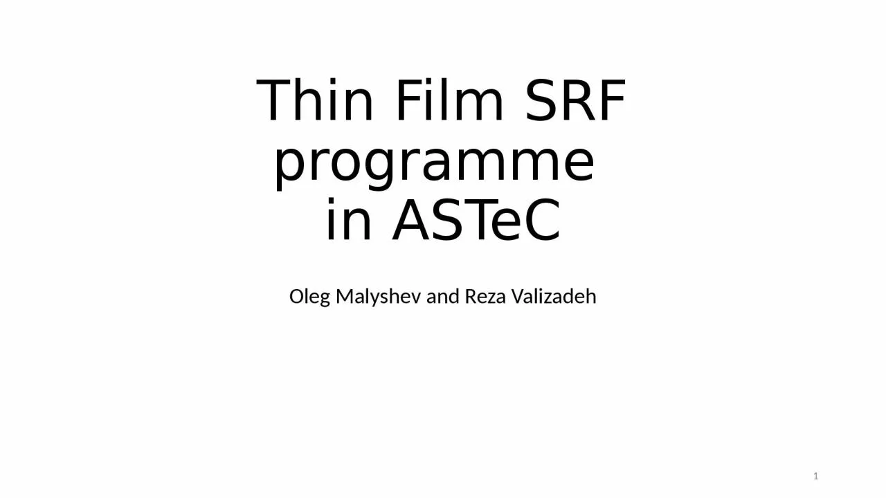 Thin Film SRF programme