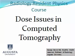 Dose Issues in Computed Tomography