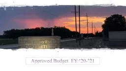 Approved Budget  FY ‘20-’21