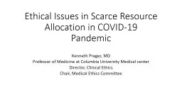 Ethical Issues in Scarce Resource Allocation in COVID-19 Pandemic