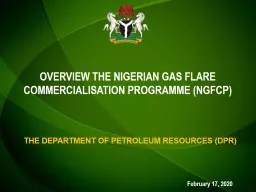 THE DEPARTMENT OF PETROLEUM RESOURCES (DPR)