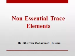 Non Essential Trace Elements