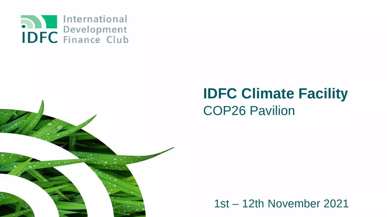 IDFC Climate Facility 1st – 12th