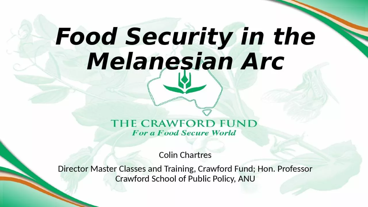 Food Security in the Melanesian Arc