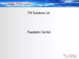 FW Solutions Ltd Paediatric Fist Aid