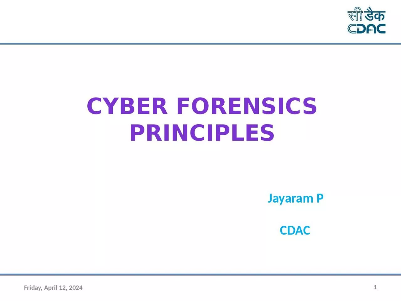Cyber forensics principles