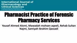 Pharmacist Practice of Forensic Pharmacy