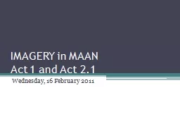 IMAGERY in MAAN Act 1 and Act 2.1