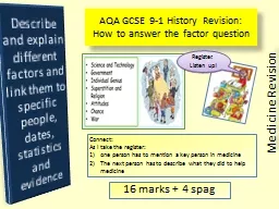 AQA GCSE 9-1 History Revision: How to answer the factor question
