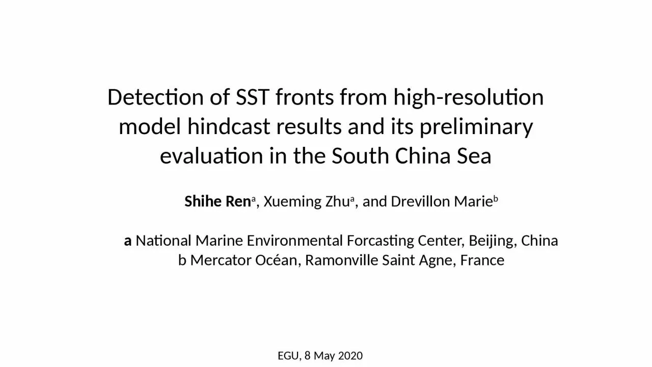 Detection of SST fronts from high-resolution model