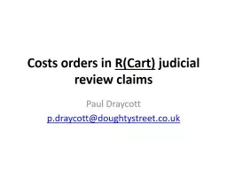 Costs orders in  R(Cart)