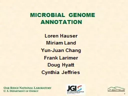 1  MICROBIAL GENOME ANNOTATION
