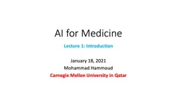 AI for Medicine  Lecture 1: Introduction