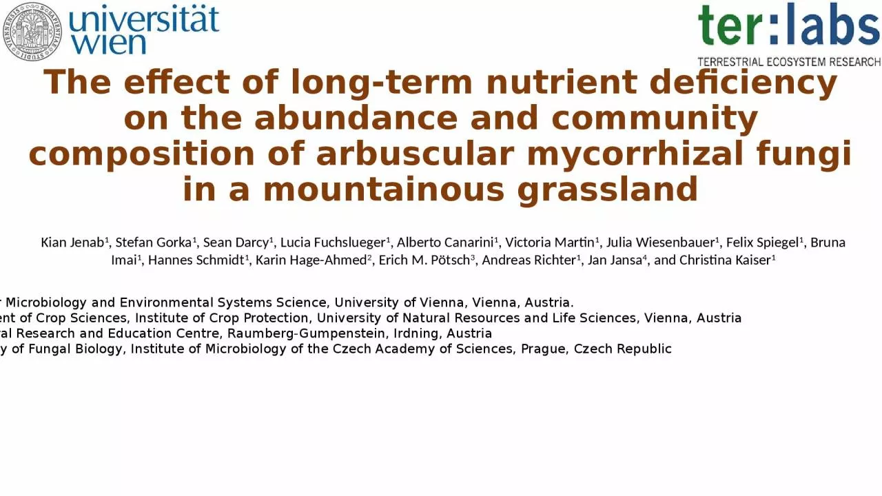 The effect of long-term nutrient deficiency on the abundance and