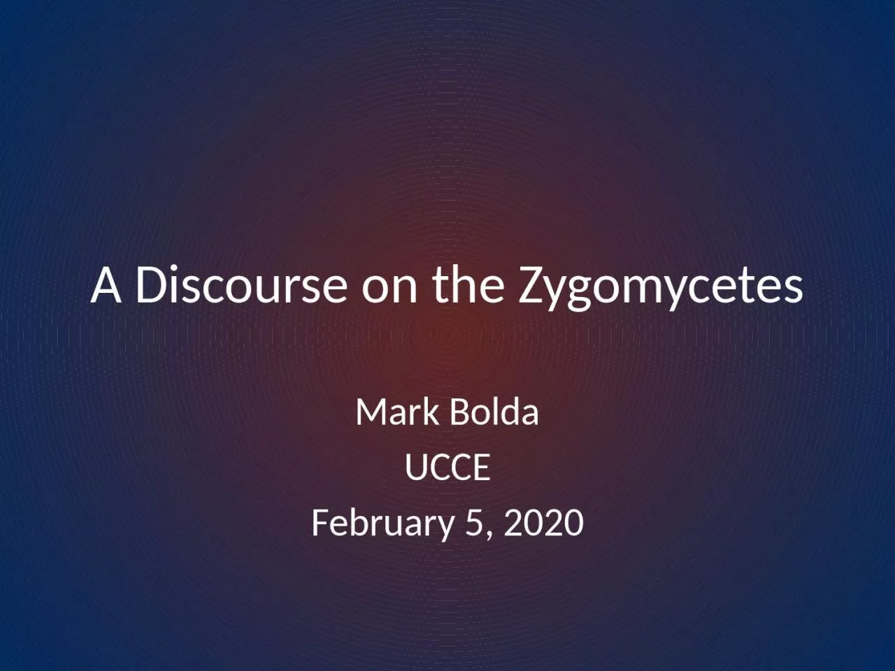 A Discourse on the  Zygomycetes