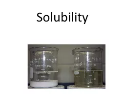 Solubility Solubility  = the max amount of solute that can be dissolved in a solvent