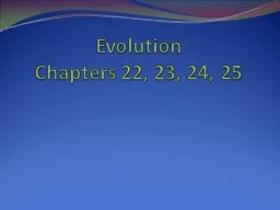 Evolution Chapters 22, 23, 24, 26