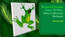 Research Design,  Types Of Data,