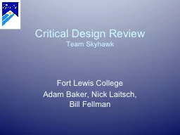 Critical Design Review Team Skyhawk