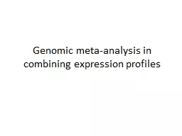 Genomic meta-analysis in combining expression profiles