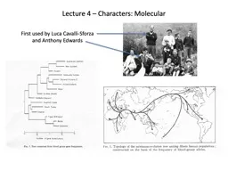 Lecture 4 – Characters: Molecular