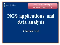 NGS applications and data analysis