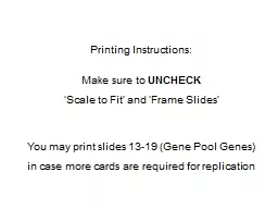 Printing Instructions: Make sure to