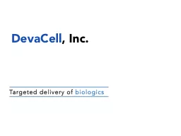 DevaCell , Inc. Targeted delivery of