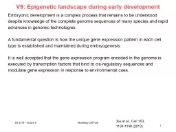 V10: Epigenetics of stem cells